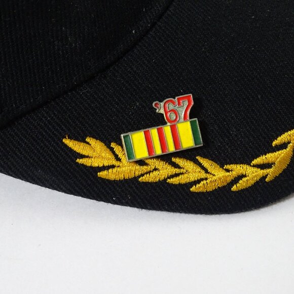 KYS Design Vietnam Veteran Embroidered Baseball Cap With Pin Strap Black - Picture 4 of 8